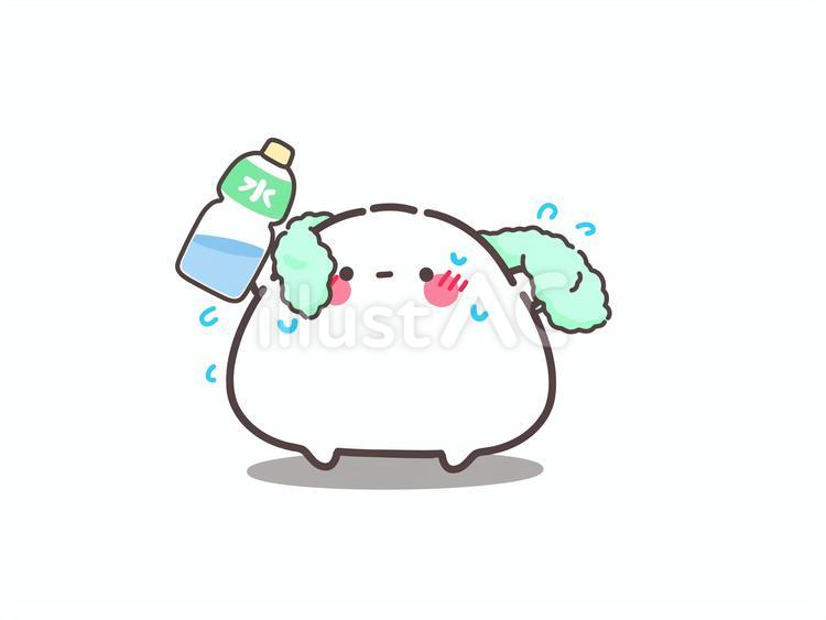 熱中症注意水分補給おにぎりさん おにぎり,かわいい,ペットボトルのイラスト素材