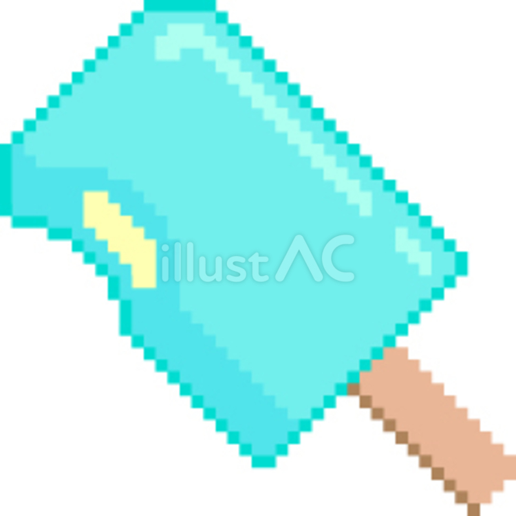 ドット絵のかじられた青色アイスです。 ドット絵,アイス,シンプルのイラスト素材