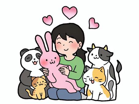 ぬいぐるみコレクター ぬいぐるみ,動物,コレクター,コレクション,女性,ハート,幸せのイラスト素材