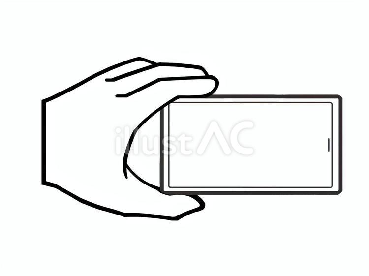 手で持ったスマートフォンのフレーム スマートフォン,スマホ,手のイラスト素材