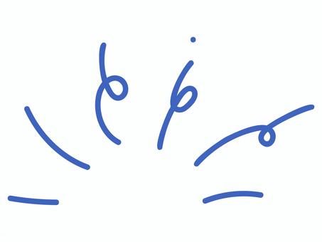 コミック調の飛び出すような効果強調線 効果線,強調線,インパクト,驚き,ひらめき,集中線,注目,手書き,線画,青のイラスト素材