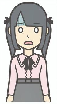 ガーンと青ざめショックを受ける地雷系女子 ショック,地雷系,女性,女の子,ツインテール,人,リボン,ファッション,若い,青ざめるのイラスト素材