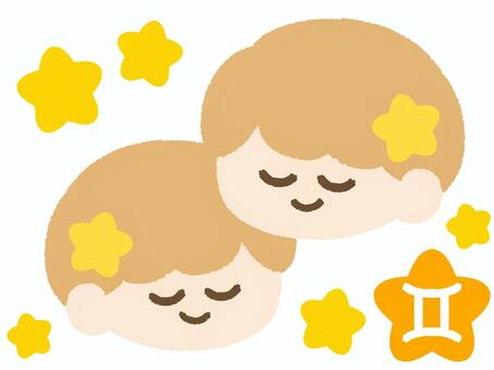 双子座 双子座,双子,黄道十二宮,星座,12星座,占い,星,西洋占星術,ホロスコープ,サインのイラスト素材