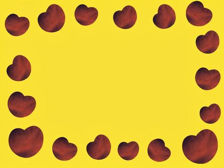 ハートチョコレートのフレーム(黄色)