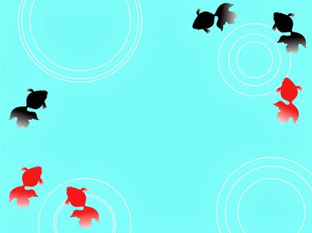 金魚シンプル背景・２ 金魚,シンプル,美しい,背景,水面,夏,涼しいのイラスト素材