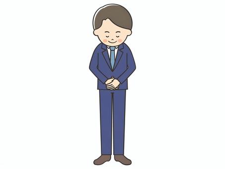 お辞儀をするスーツの男性 お辞儀をするスーツの男性 お辞儀,お礼,挨拶,礼,男性,お断り,感謝,ありがとう,笑顔,男のイラスト素材