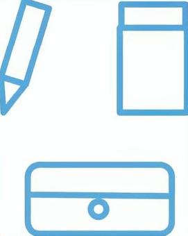 文房具　アイコン 文房具,鉛筆,消しゴム,ペン,ペンケース,小物入れ,学生,勉強,学習,アイコンのイラスト素材