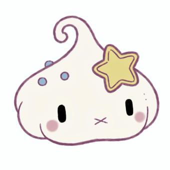 でこくりぃむ 食べ物,お菓子,クリーム,白色,クリーム色,デフォルメのイラスト素材