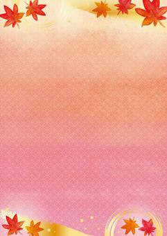 背景905 背景,秋,紅葉,和風,ピンク,和柄,七宝柄,きれい,水彩,華やかのイラスト素材