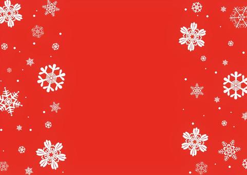 おしゃれな雪の結晶と赤色の背景素材