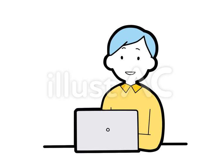 パソコンを使う男性 男性,パソコン,pcのイラスト素材