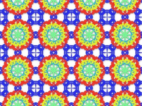 モチーフ背景【カラフル】 モチーフ,編み物,背景,カラフル,壁紙,レース,​かぎ針編み,​ニット,花柄,パターンのイラスト素材