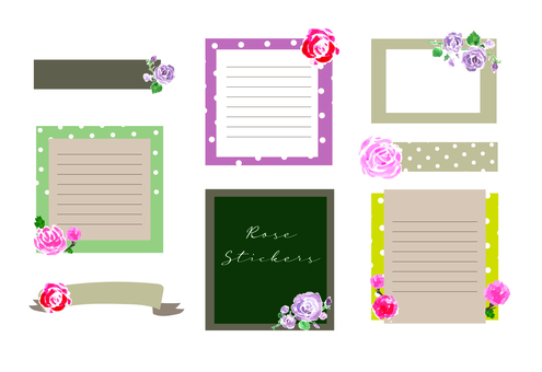 Flower memo card set, JPG, PNG 和 EPS Flower memo card set, 备忘录, 设置, 花卉, JPG, PNG 和 EPS