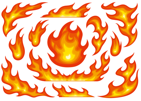 様々な炎_47 炎,火,fire,火炎,かっこいい,可愛い,セット,焼く,暑い,燃えるのイラスト素材