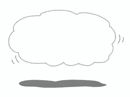 浮く雲 雲,浮遊,影,pop調,手描き,挿絵,ワンポイント,素材,商用可,無料のイラスト素材