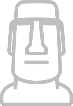 ピクトグラムのグレーのモアイ像です。 ピクトグラム,モアイ,像,シンプル,イースター島,石像,彫像,遺跡,古代史,世界遺産のイラスト素材