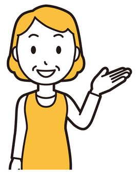  エプロンおばちゃん(黄)-025-バスト