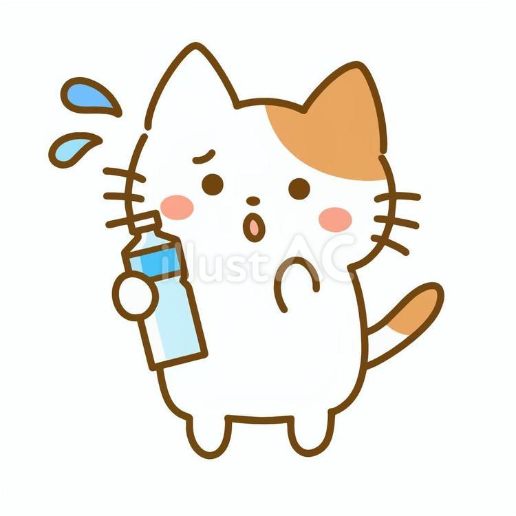 水分補給を呼びかける猫 猫,子猫,水のイラスト素材