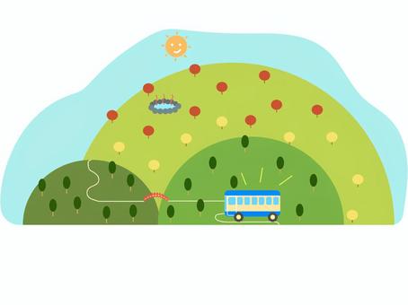 bus travel illustration, a trip, bus, trip, JPG, PNG and AI