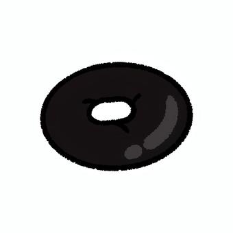 竹炭のベーグルパン手描きイラスト 竹炭,ベーグル,パン,食べ物,手描き,イラストのイラスト素材