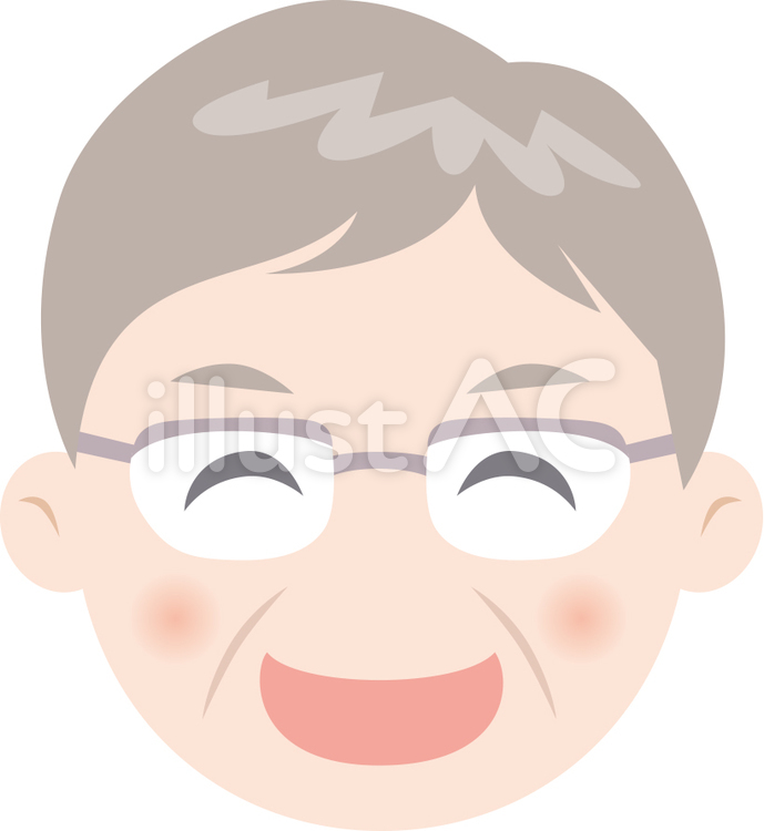 笑顔のおじいちゃん 笑顔,スマイル,えがおのイラスト素材