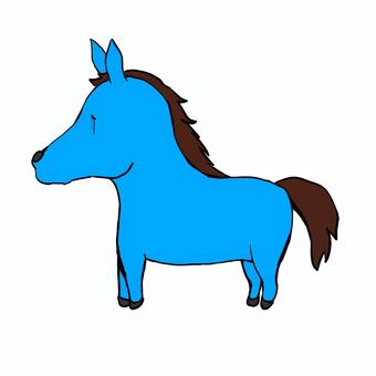 横向きの泣き顔の馬 横向きの泣き顔の馬 馬,横向き,泣き顔,動物,青色のイラスト素材