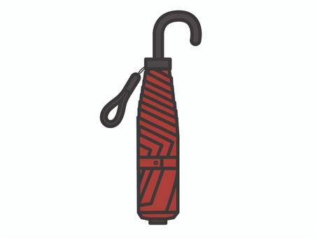 折り畳み傘（J型・袋なし）01 折り畳み傘,雨,傘,赤,アイコン,マーク,シンプルのイラスト素材