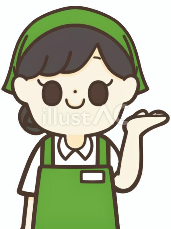 案内、紹介をする女性店員 女性,店員,スタッフのイラスト素材