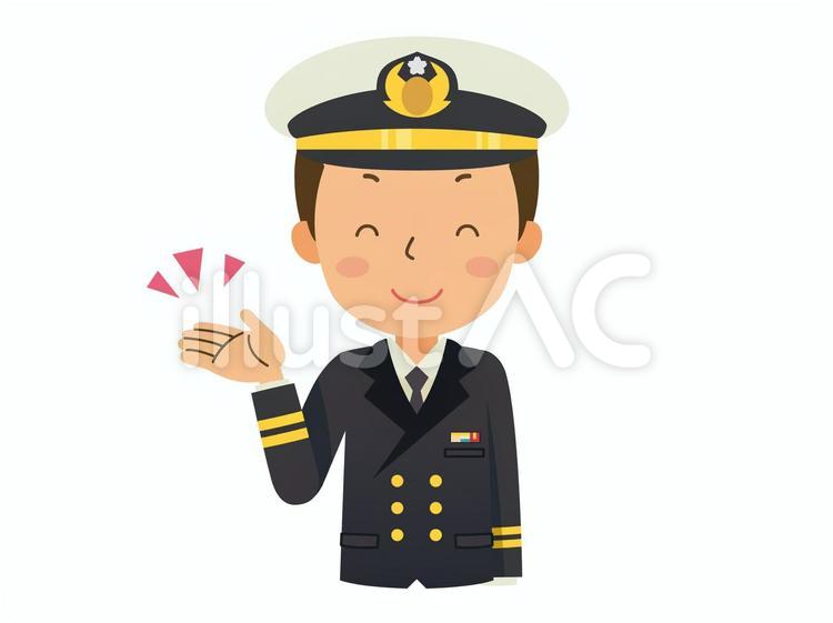 案内する海上自衛隊（冬服） 海上自衛隊,自衛官,自衛隊のイラスト素材