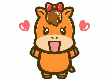 かわいい馬の落書き風イラスト素材3