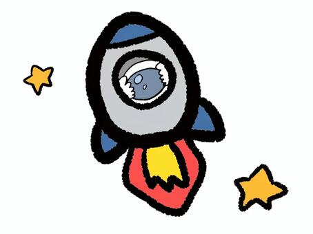 手描きのロケット ロケット,手描き,宇宙,宇宙船,星のイラスト素材