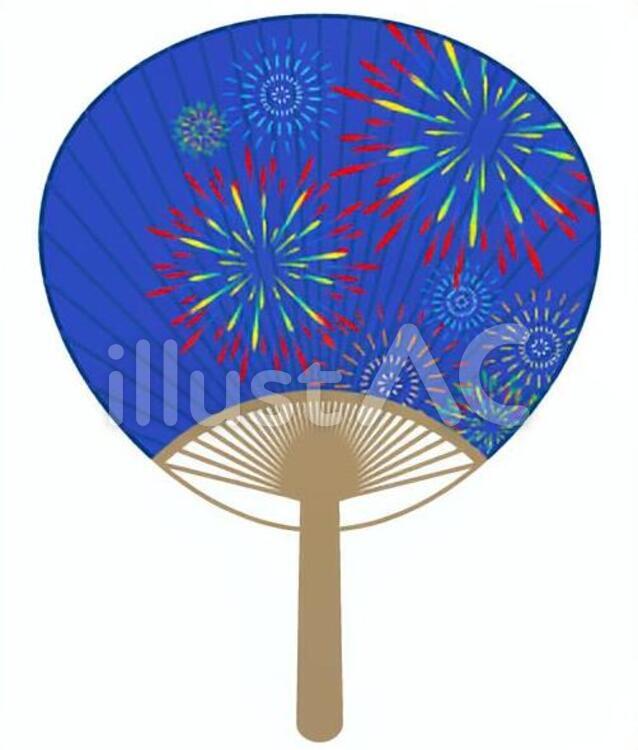 花火模様のうちわイラスト No 無料イラストなら イラストac