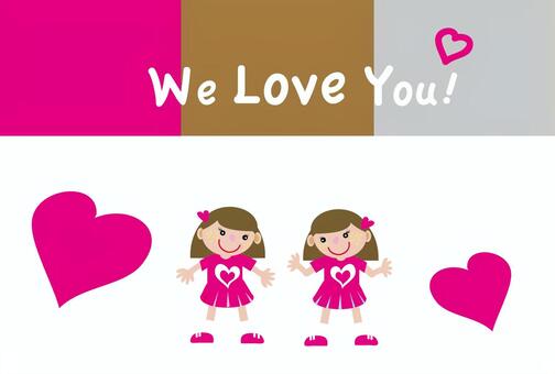 心和女孩留言卡, JPG 心和女孩留言卡, zu vermitteln, liebe, ein gefühl, JPG