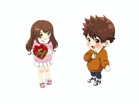 バレンタインハートチョコレートプレゼント バレンタイン,バレンタインデー,ハート,手作り,チョコレート,ホワイトデー,カップル,恋愛,恋人,手作りチョコレートのイラスト素材