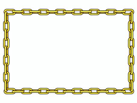黄色の鎖のフレーム 鎖,チェーン,金属,3d,cg,フレーム,装飾枠,黄色,線画のイラスト素材