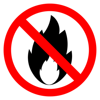 火気厳禁マーク 黒 火気厳禁,火気使用禁止,マーク,アイコン,シンプル,単品,ピクトグラム,記号,赤,黒のイラスト素材