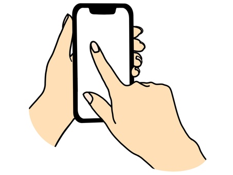 スマートフォン操作 両手 スマートフォン操作 両手 スマートフォン,スクロール,タップ,携帯電話,手,指,ポーズ,肌,人物,シンプルのイラスト素材