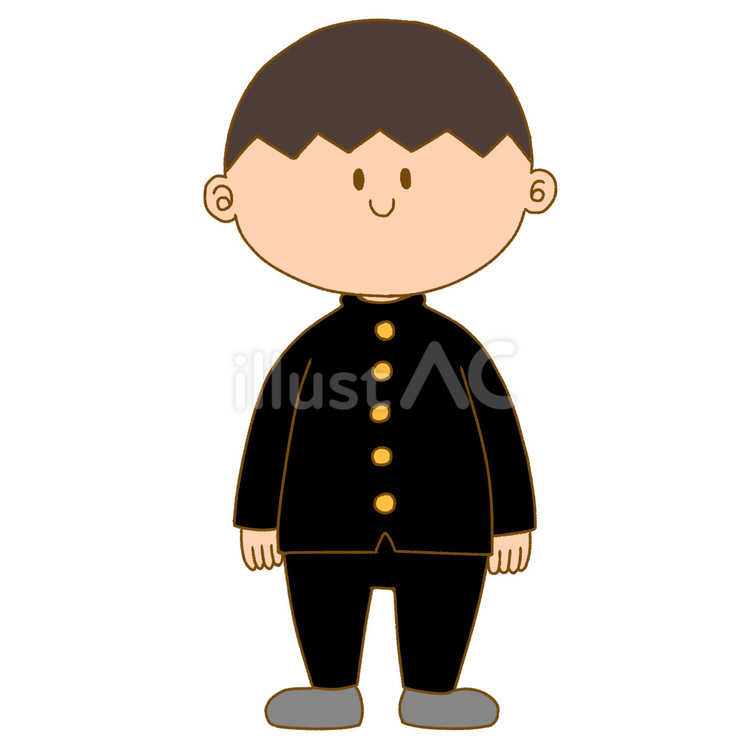 学生さん　男の子 笑顔,かわいい,シンプルのイラスト素材