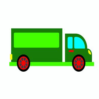 乗り物 092 トラック,車,車両,緑,貨物,乗り物,輸送,配送,運搬,タイヤのイラスト素材