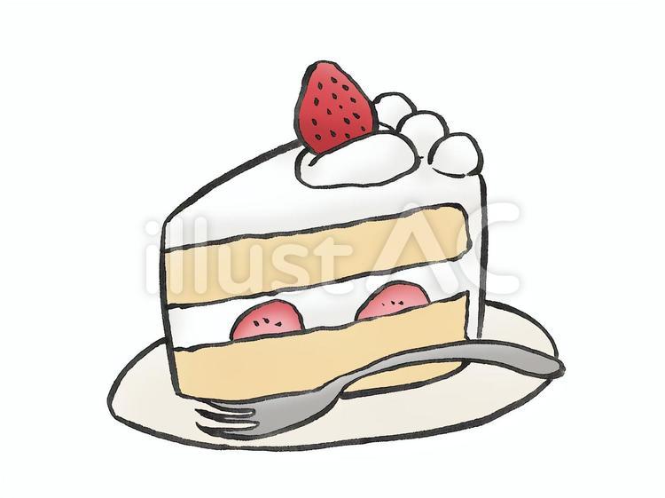 いちごのショートケーキ ショートケーキ,生菓子,洋菓子のイラスト素材