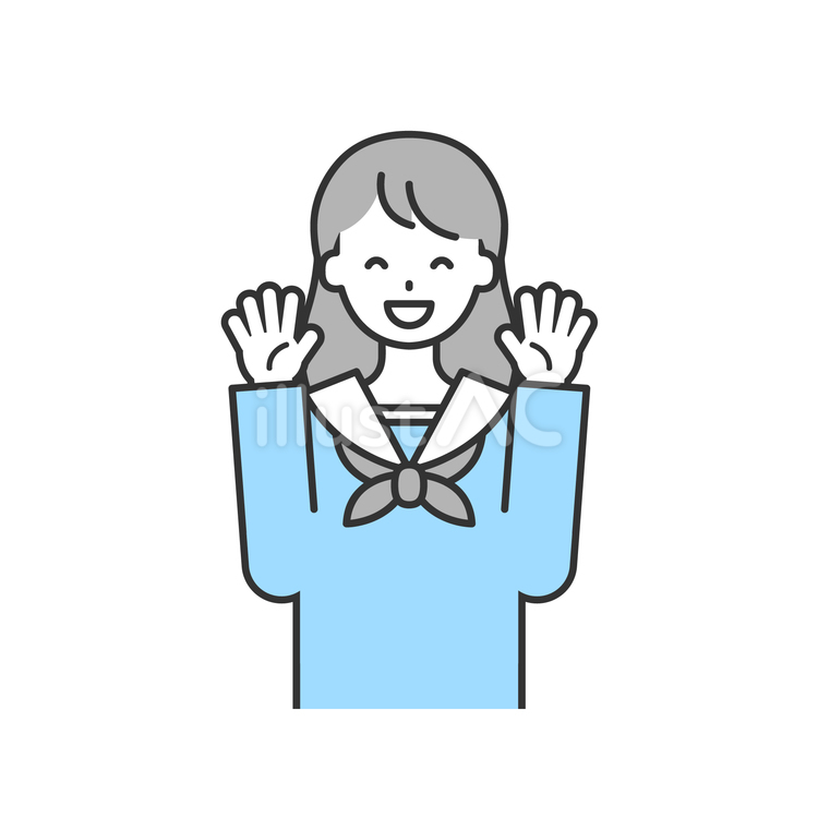 SS単体_学生の女性09 こども,中学生,高校生のイラスト素材