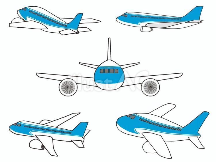 旅客機 旅客機,アングル,セットのイラスト素材