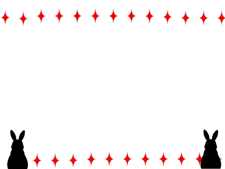 送料無料　兎　シルエット　フレーム付 うさぎ シルエットイラスト｜無料イラスト・フリー素材なら「イラストAC」