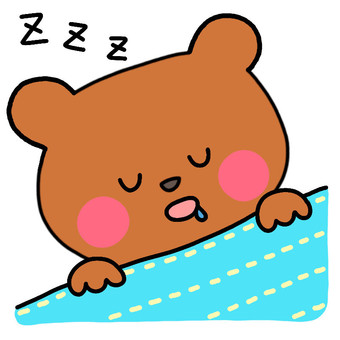 Illustration, bear, sleep, drool, 