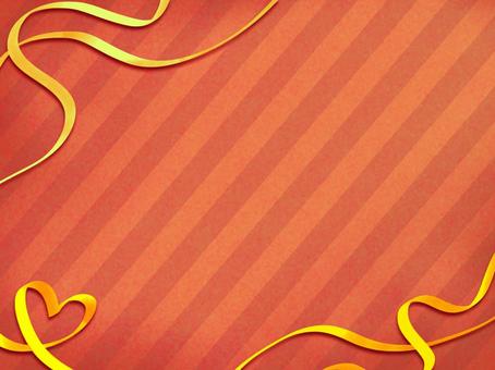 ハート&リボンのフレーム ストライプ