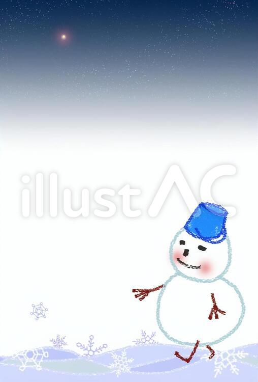 寒中お見舞い雪だるま 雪だるま,冬,寒中お見舞いのイラスト素材