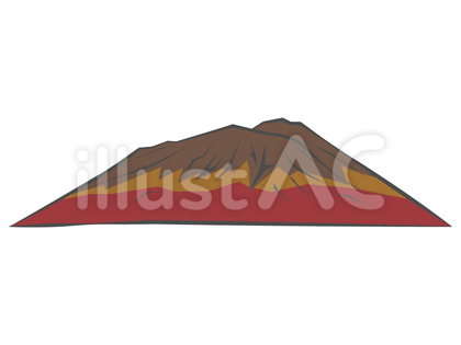 岩手山のアイコン風イラスト02 秋