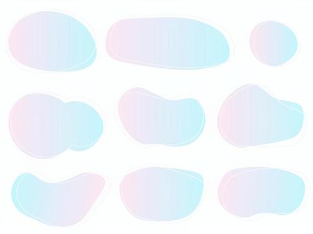 Illustration, pink, light blue, gradation, 