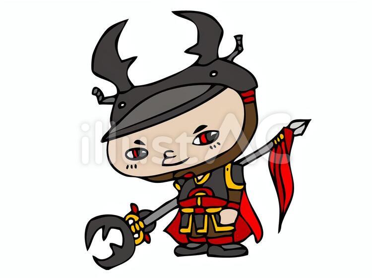 クワガタ戦士 鎧,甲冑,武器のイラスト素材