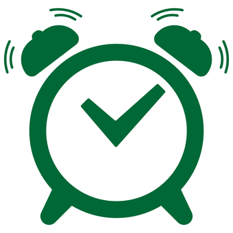 目覚まし時計のアイコン 緑 目覚まし,時計,アラーム,クロック,ベル,時間,朝,生活,早起き,タイマーのイラスト素材